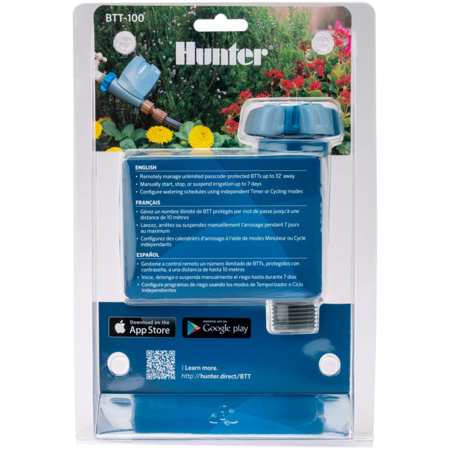 Hunter BTT Bluetooth Hose Timer, Smart Water Timer for Outdoor Faucet, App Controlled Irrigation for Lawn and Garden, Single-Zone Tap Time, Programmable, Battery Operated - Image 7