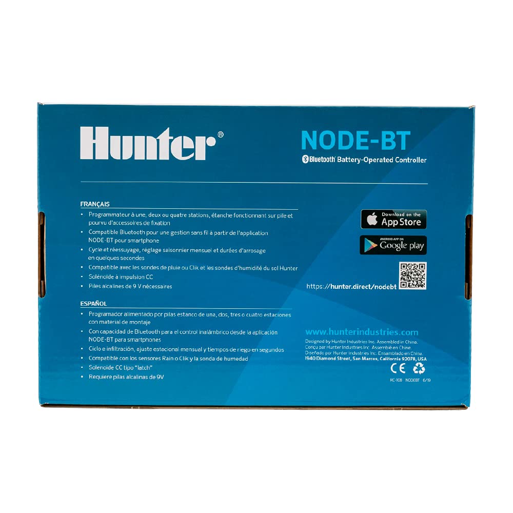Hunter NODE-BT-100 Bluetooth Battery Operated Sprinkler Controller with Solenoid, Waterproof Irrigation Timer, Easy Install, for Gardens, Lawns, Parks, Greenhouses - Image 9