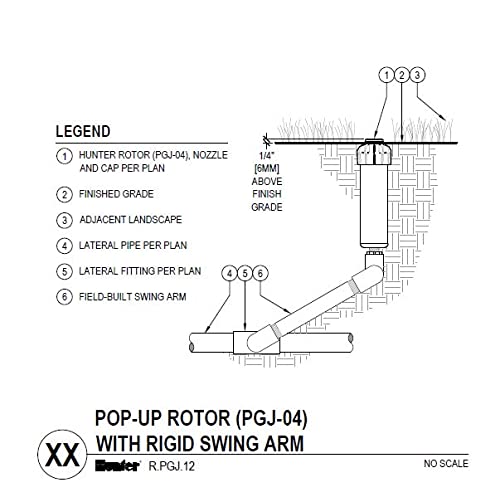 Hunter PGJ-04 ½" Rotor Sprinkler Head, 4" Pop-Up, Adjustable 40° to 360° Arc, 2.0 GPM Nozzle, Gear Driven, Water Efficient, High-Performance Lawn and Garden Irrigation System - Image 5