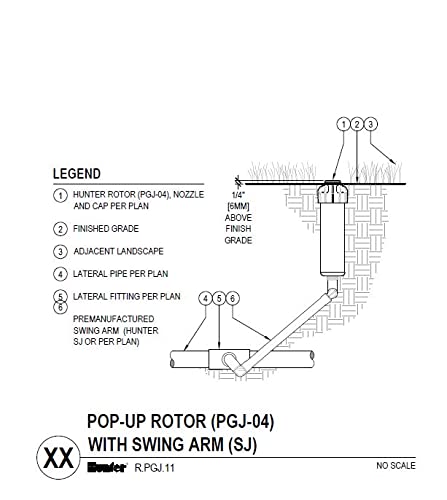 Hunter PGJ-04 ½" Rotor Sprinkler Head, 4" Pop-Up, Adjustable 40° to 360° Arc, 2.0 GPM Nozzle, Gear Driven, Water Efficient, High-Performance Lawn and Garden Irrigation System - Image 6