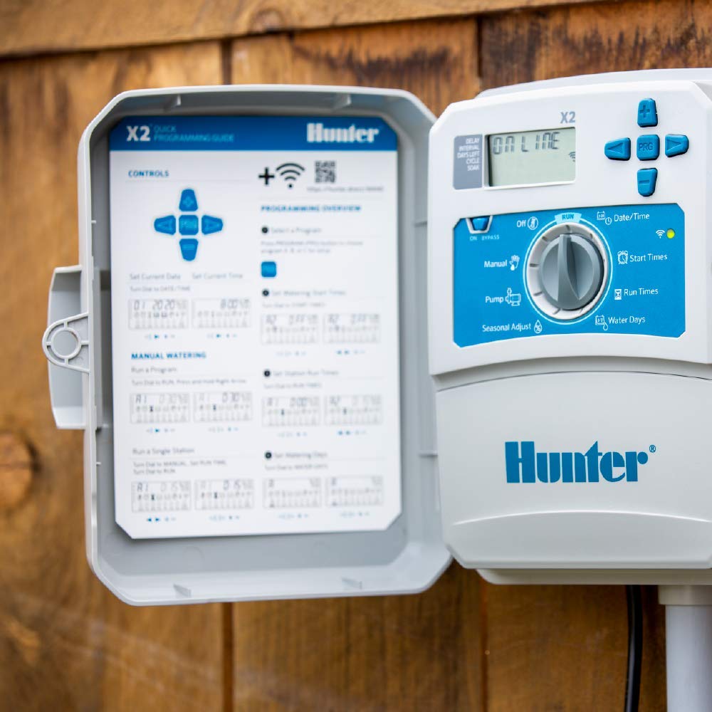 Hunter X2 4 Zone Sprinkler Controller, Outdoor Irrigation Timer for Lawn and Garden, Smart Watering with Weather-Based Scheduling and Cycle and Soak, Smart Controller Ready with Optional WiFi Module - Image 6