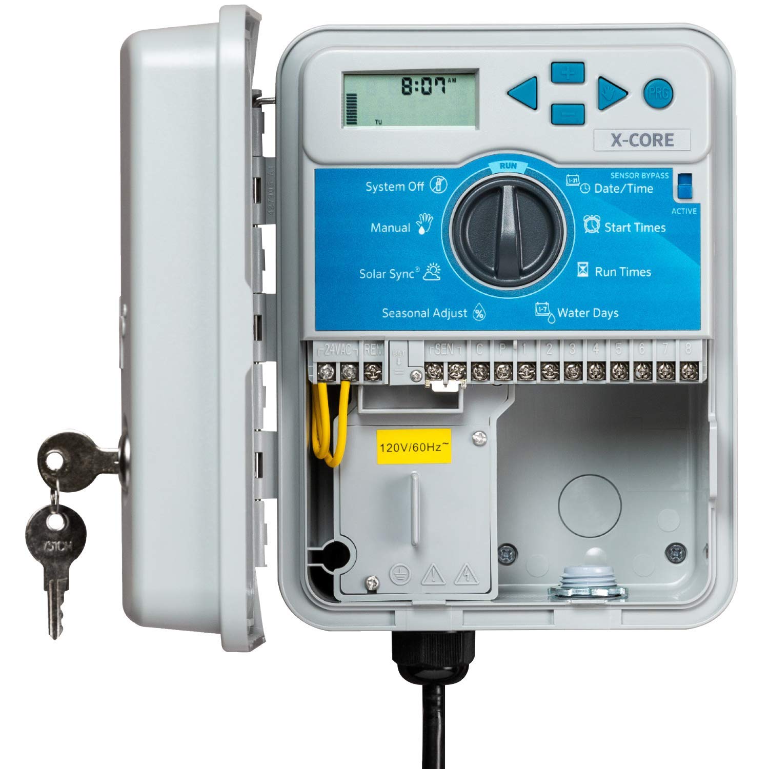 Hunter XC800 X-Core 8 Zone Outdoor/Indoor Sprinkler Timer, Weatherproof Irrigation Controller for Lawn and Garden, Programmable Automatic Watering, Easy Install - Image 3